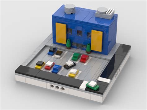 Lego Moc Center With Car Park For A Mini Modular City By Gabizon