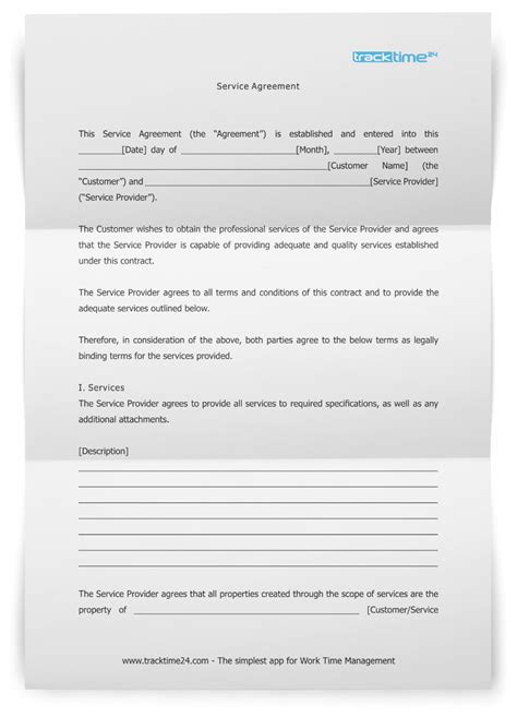 Free Terms Of Service Agreement Template - Sfiveband.com