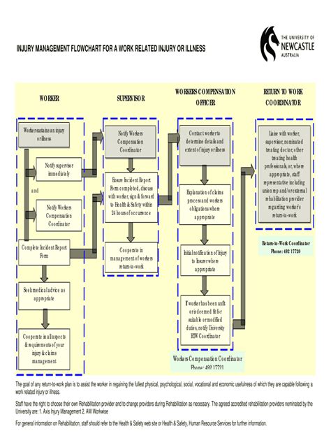 Fillable Online INJURY MANAGEMENT FLOWCHART FOR A WORK RELATED INJURY