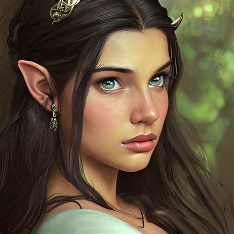 Elven Girl Elfo Femmina Capelli Neri Elfi