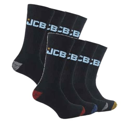 Jcb Work Socks Multi Pack 8 Pack Uk Size 6 11 Norsemen Safety