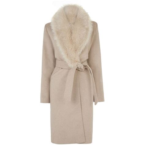 Warehouse Belted Faux Fur Coat Tradingbasis