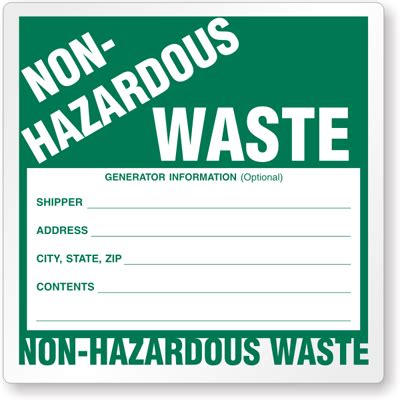 Non-Hazardous Waste Labels