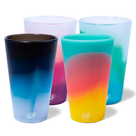 Free Shipping Silipint Silicone Pint Glasses 4 Pack Aurora Moon