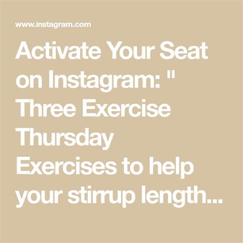 Activate Your Seat On Instagram Three Exercise Thursday