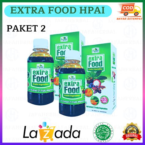 Paket 2 Pcs Hni Health Baru Kemasan Baru Extra Food Herbal 23 Sayur