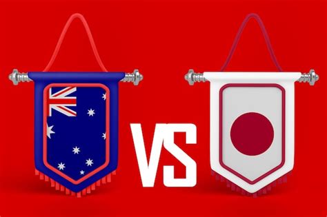 Premium Photo | Australia vs japan flag banner