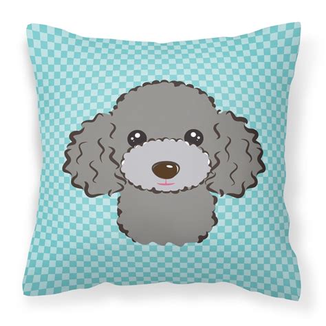 Carolines Treasures BB1197PW1414 Checkerboard Blue Silver Gray Poodle