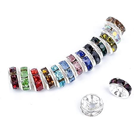 Amazon Allb Pcs Rondelle Spacer Beads Mm Silver Plated Czech