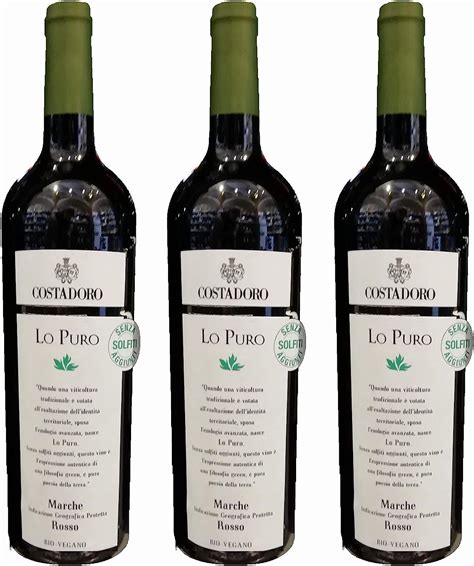 3x Vino Rosso Marche Igp LO PURO Biologico Vegano SENZA SOLFITI