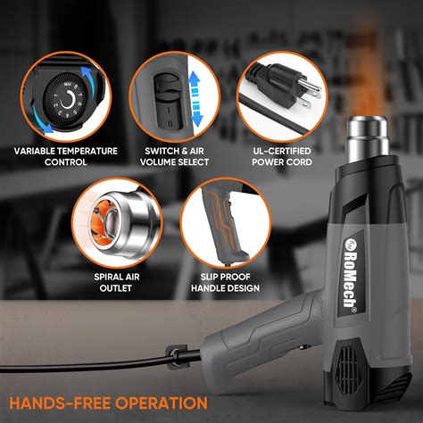 Snapklik ROMECH 1500W Heavy Duty Heat Gun Variable Temperature