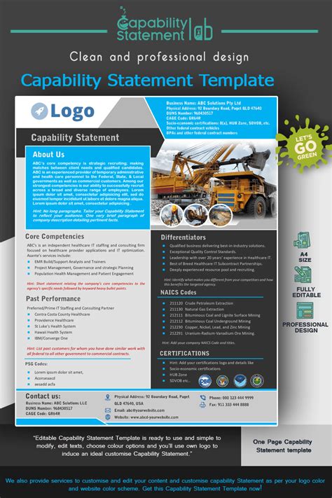 Capability Statement Template Word Free