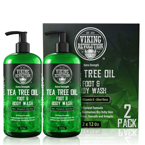 Viking Revolution Tea Tree Oil Body Wash For Men Antifungal Athlete