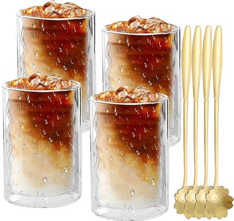 Nizirioo 4er Set Latte Macchiato Gläser Doppelwandig Kaffee Gläser