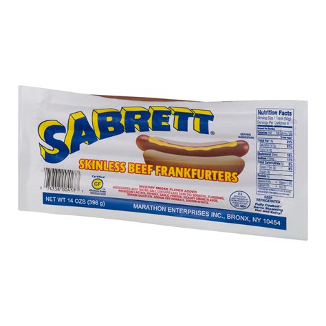 Sabrett Skinless Beef Frankfurters Hot Dogs 14 Oz 8 Count