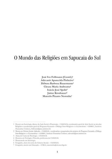 PDF OMundodasReligiõesemSapucaiadoSul lhada ficha cadastral dos