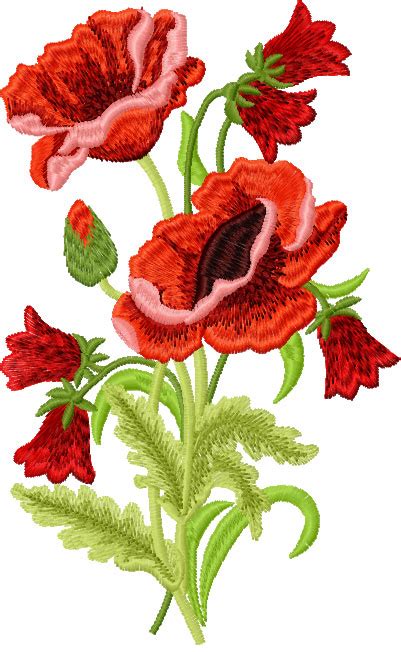 Poppies Free Embroidery Design