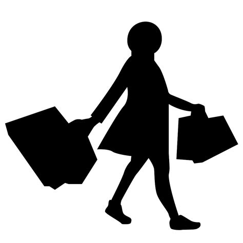 Free Woman With Shopping Bags In Both Hands Svg Mediamodifier