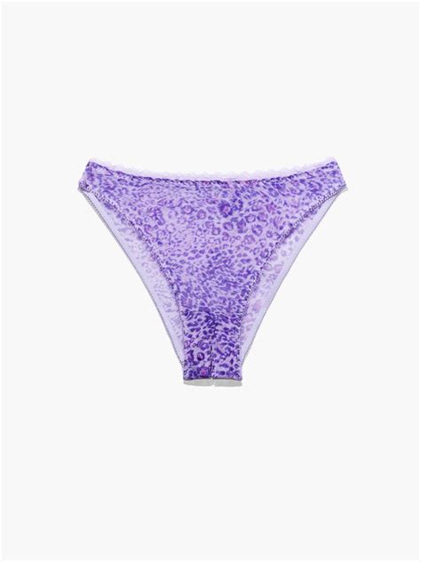 Mesh Crotchless High Leg Bikini In Multi Purple SAVAGE X FENTY