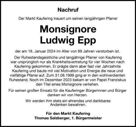 Traueranzeigen Von Ludwig Epp Augsburger Allgemeine Zeitung