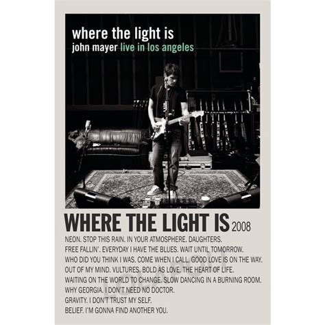 Poster Cover Album Where The Light Is - John Mayer | Shopee Malaysia