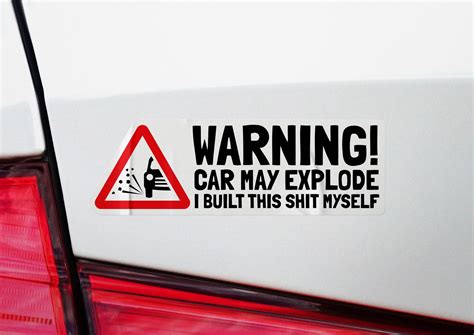 Car Sticker Warning Sticker Set Of 3 Funny Sticker Car Etsy