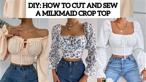 How To Cut And Sew A Milkmaid Bustier Crop Top Sewing Tutorial Video Youtube