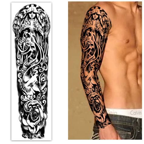 Extra Large Waterproof Temporary Tattoos Sheets Full Arm Fake Tattoos