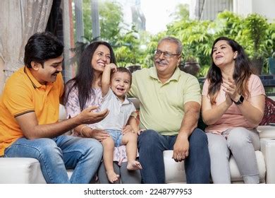 Portrait Happy Indian Joint Family Sitting Stock Photo 2248797953 ...