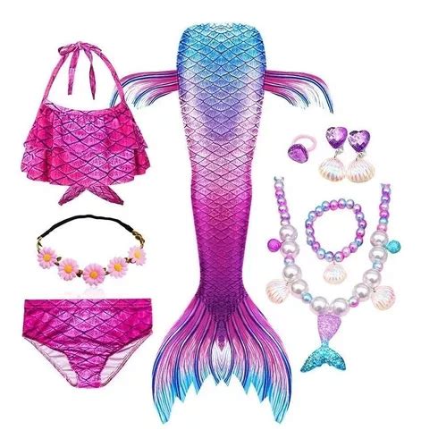 Kit De Cola De Sirena Con Bikini Sin Monofin De Niños Cuotas sin interés