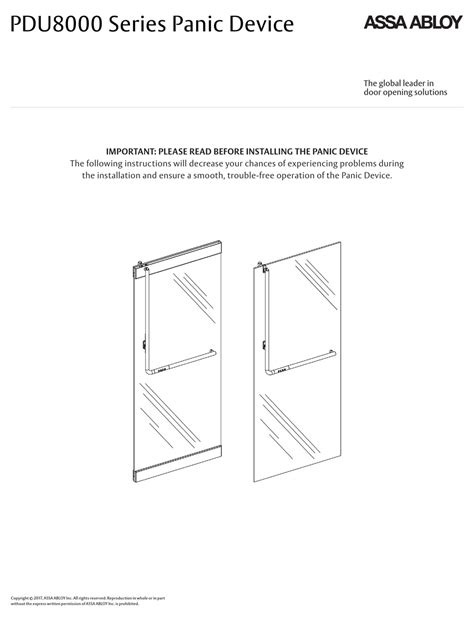 Assa Abloy Pdu8000 Series Installation Instructions Manual Pdf Download Manualslib