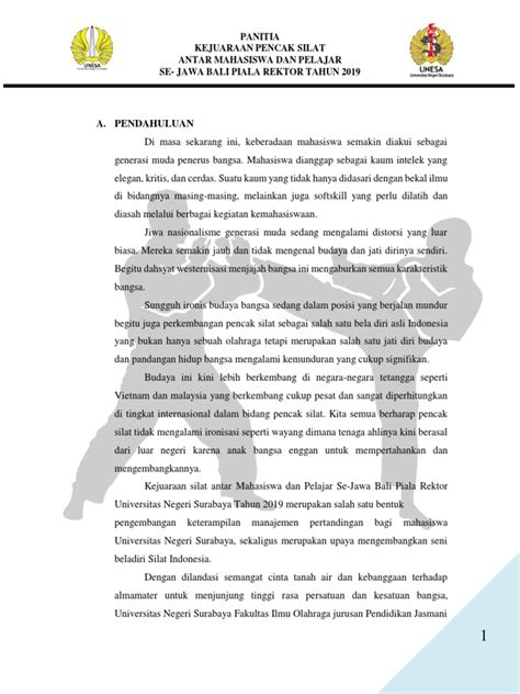 Proposal Pencak Silat Jadi Pdf