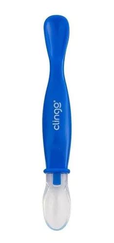 Cuchara Infantil De Silicona De Doble Cara Colors Blue Clingo