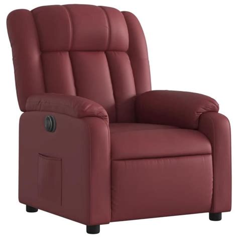 Fauteuil inclinable électrique Rouge bordeaux Similicuir Qqmora yy7842