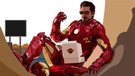 Iron Man Eating Donuts Superheroes Background And Funny Donut