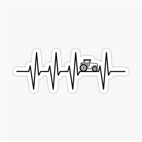 Tractor Tractor Farmer Heartbeat Ekg Tractors Sticker For Sale By