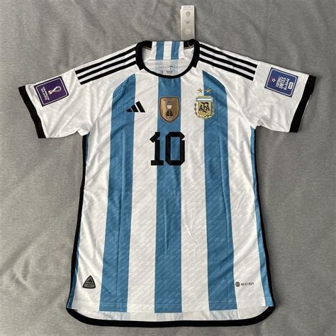 Argentina Home Soccer Jersey Player Version Messi... - Depop