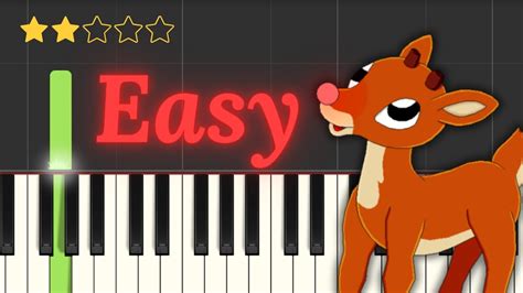 Rudolph The Red Nosed Reindeer Easy Piano Tutorial Youtube