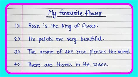 Line Essay On My Favourite Flower In English Lmy Favourite Flower