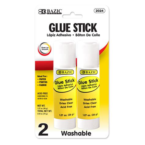 36g 127 Oz Jumbo Glue Stick 2pack Crown Office Supplies