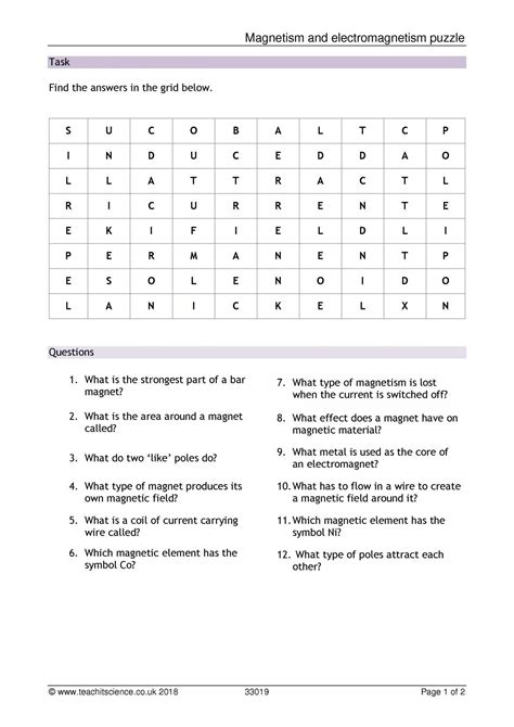 Unit 3 Worksheet 4 Physics Answers Printable Word Searches