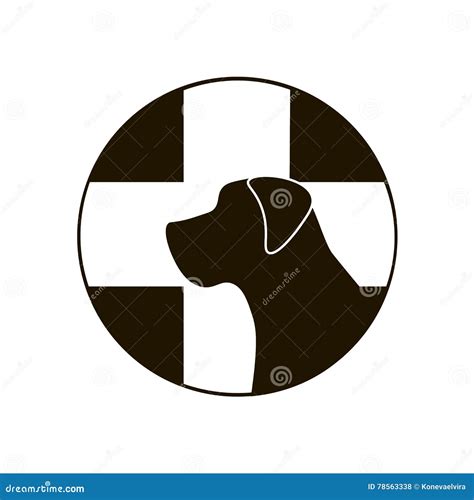 Dog And A Cross Mark The Veterinary Clinic Pet Health Vector