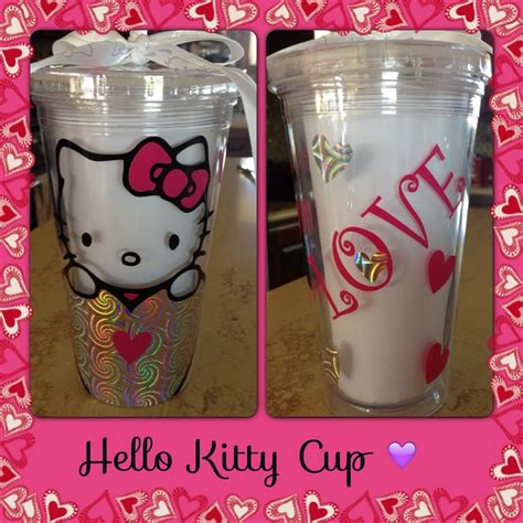 Personalized Hello Kitty Tumbler Cup Tumbler Cups Cup Glassware