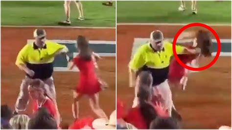 Ole Miss Security Guard Crushes Female Fan Storming The Field Outkick