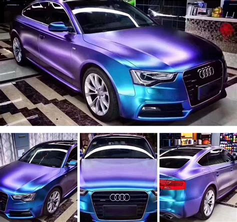 X Cm Chameleon Pearl Matt Metallic Purple Blue Vinyl Car Wrap Foil