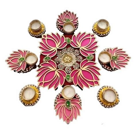 Lotus Cutout Rangoli T Light Candle Holder Shape Round Candle