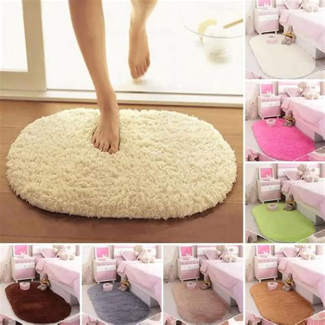 40*60cm Pure Color Bedroom Oval Carpet Floor Mats Floor Door Mat 40 ...