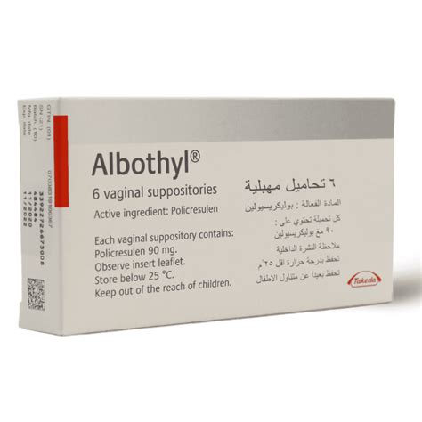 Albothyl 90Mg | 6 Vag Supp | Adam Pharmacies