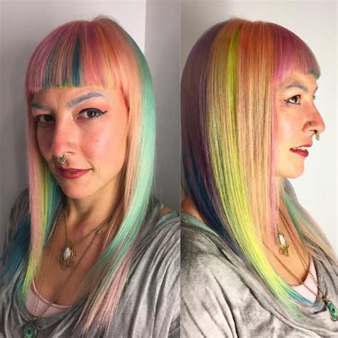 Rainbow Creative Hairr Color Multitone Downtown Nyc • Seagull Salon