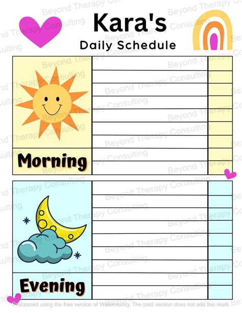 Kids Daily Routine Checklist Fillable Pdf Daily Checklist, Routine ...